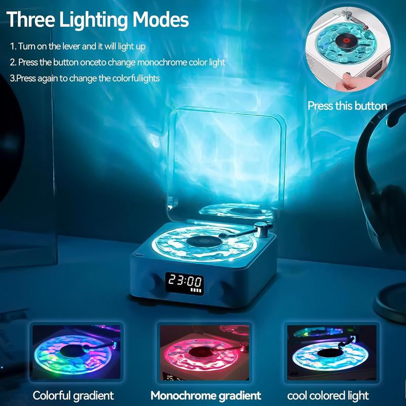 Bluetooth Speaker with Three Ambient Lights,The Waves Player with Adjustable Light and Time for Bedroom,Office,Party,360° Surround Sound