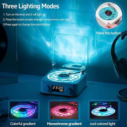 Bluetooth Speaker with Three Ambient Lights,The Waves Player with Adjustable Light and Time for Bedroom,Office,Party,360° Surround Sound